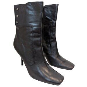 Nine West Dustine Black Leather Ankle Boots